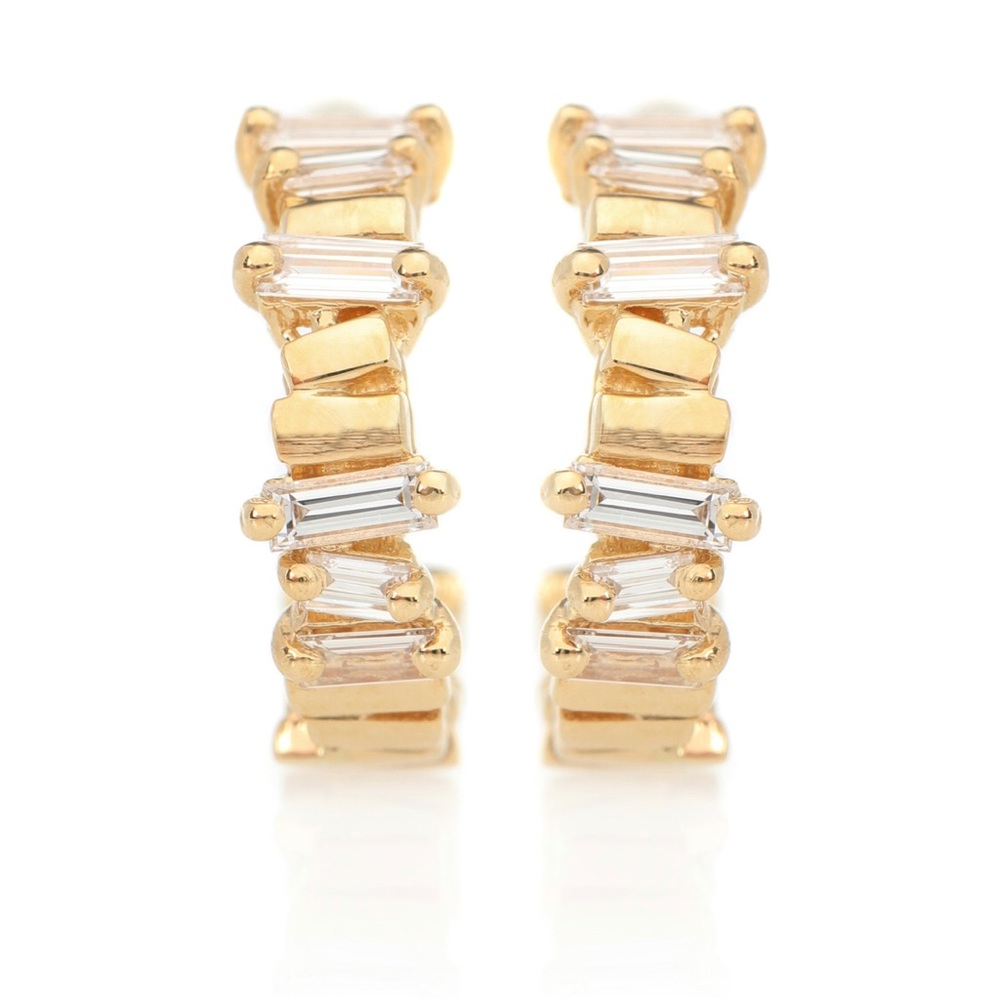Suzanne kalab 18 karat gold diamond hoops